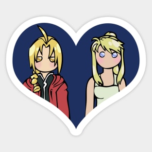 Ed and Winry - shipping dolls Sticker